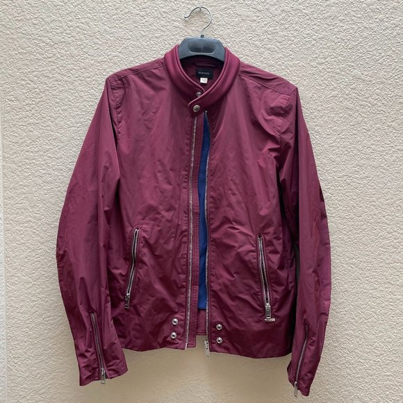 Diesel Jackets \u0026 Coats | Diesel Burgundy Windbreaker Jacket Coat Medium | Color: Red | Size: M | Gregorovazuzana's Closet